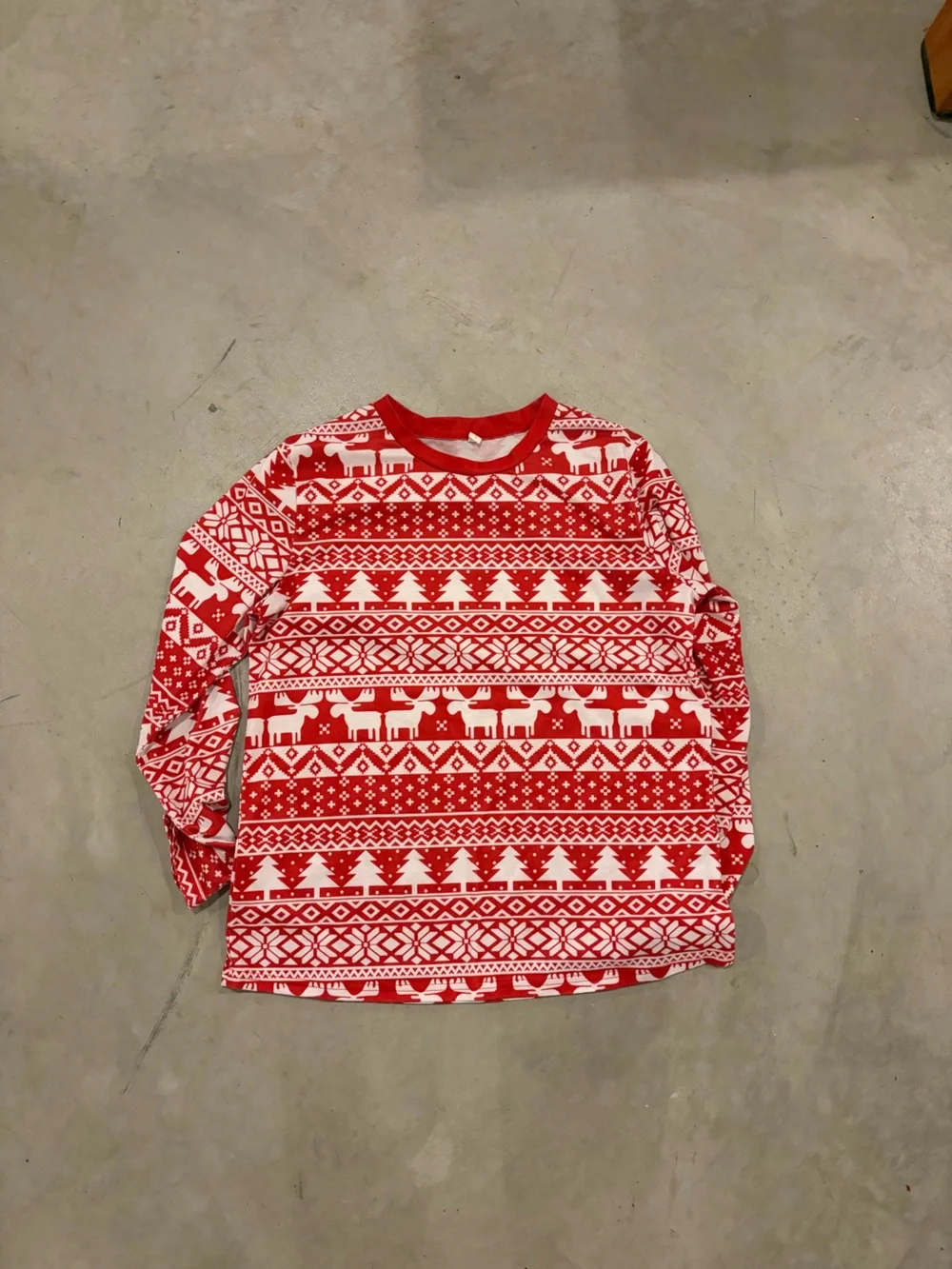 Kids Holiday Red and White Fair Isle Pajama Set